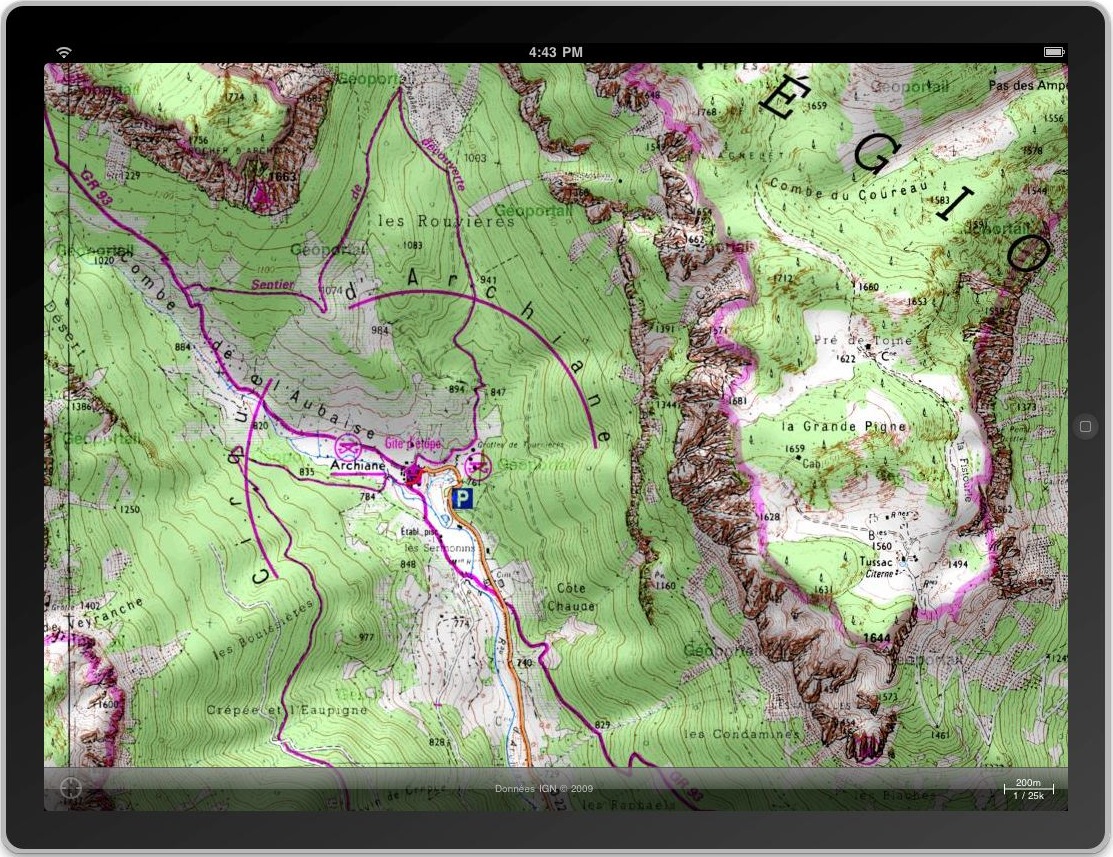 carte ign sur iPad